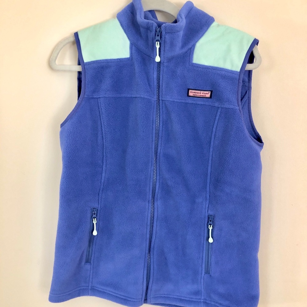 Vineyard Vines Fleece Large Blue w Mint Vesr
